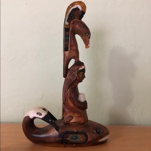 Hand carved & painted totem from Alaska